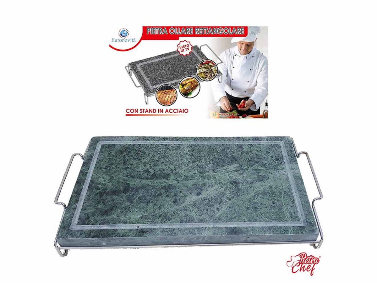 Pietra ollare c/stand 25x40x1.5cm