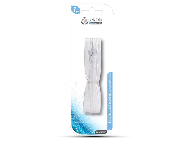 Cerniera 22cm invisibile bianca 57959