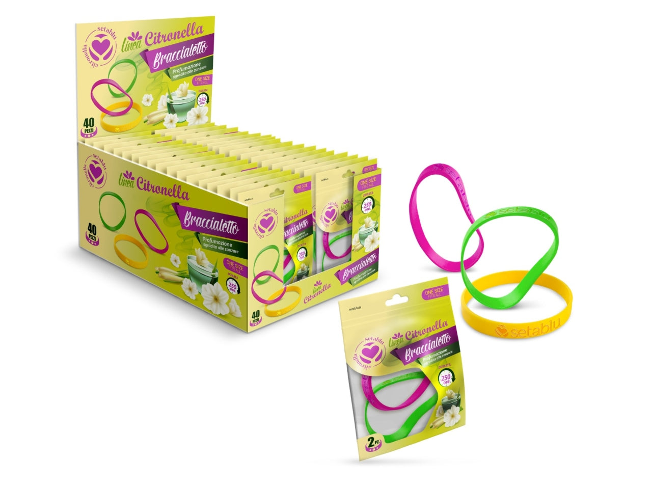 Bracciale alla citronella - confezione da 2 bracciali disponibili da adulto e da bambino