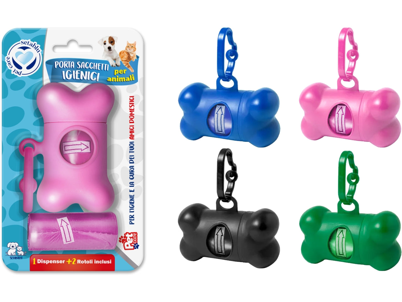 Portasacchetti igienici pet + 2 rotoli