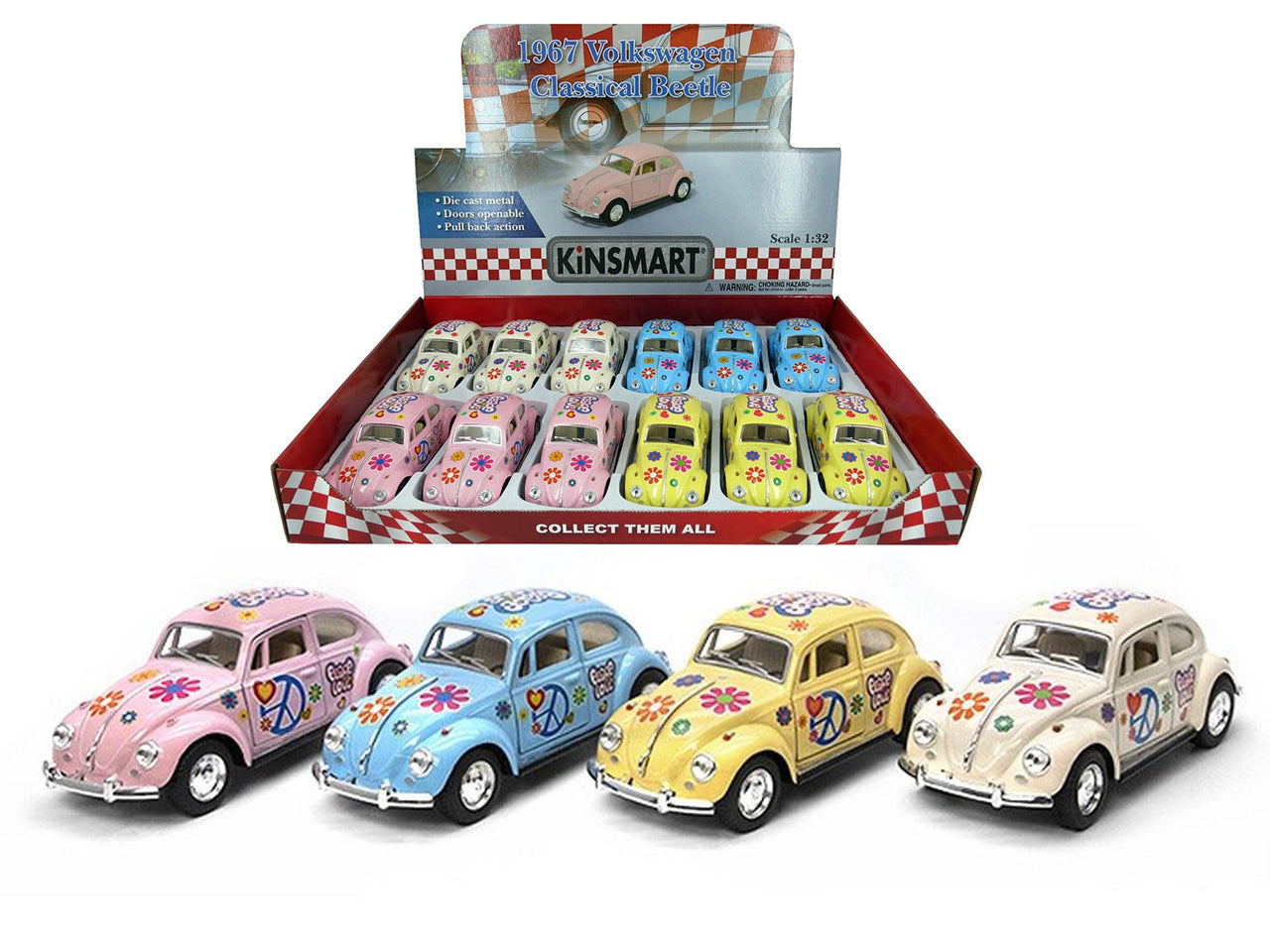 Auto volkswagen classic beetle con stampe