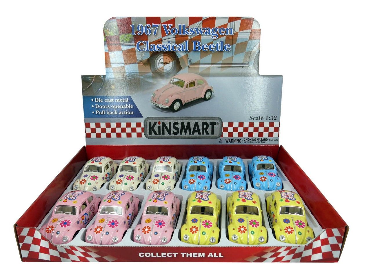 Auto volkswagen classic beetle con stampe