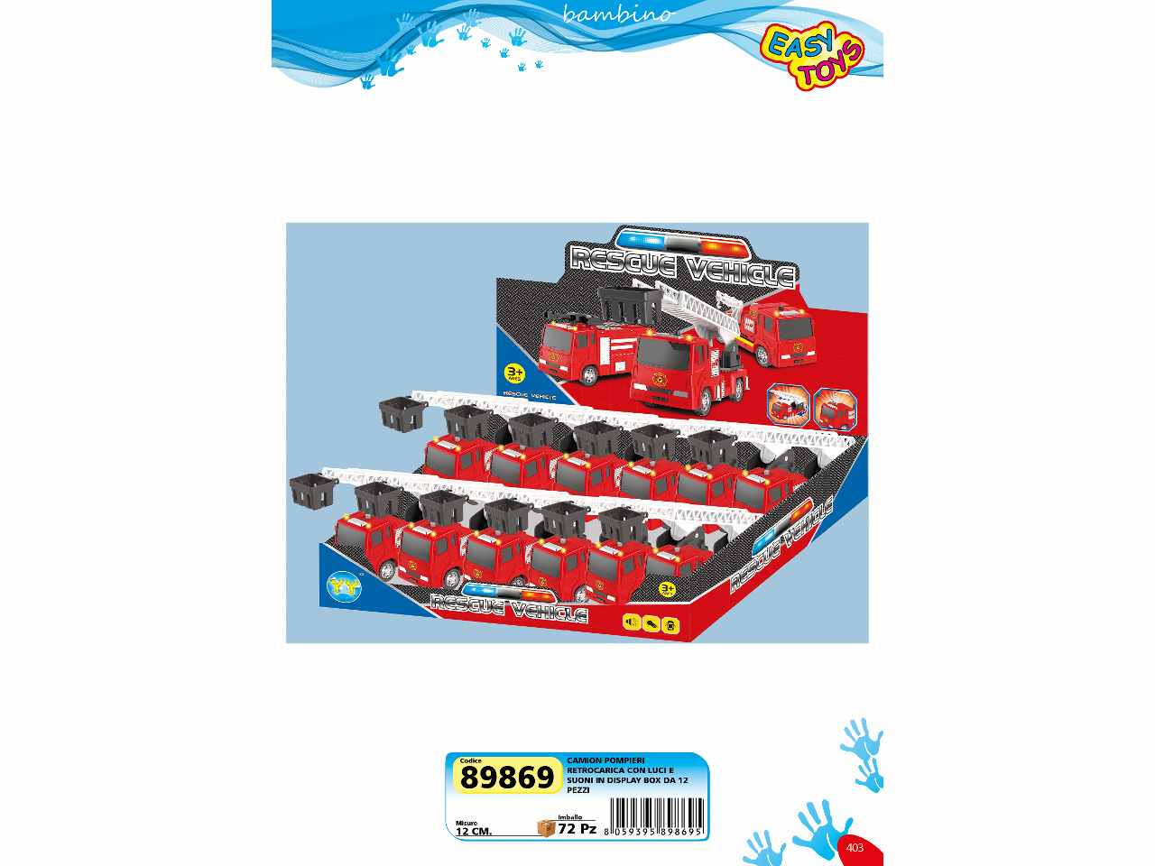 Camion pompieri a retrocarica con batterie