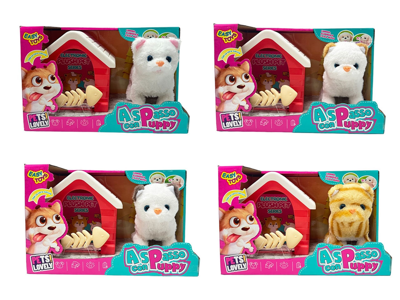 Gattino batteria a spasso con puppy