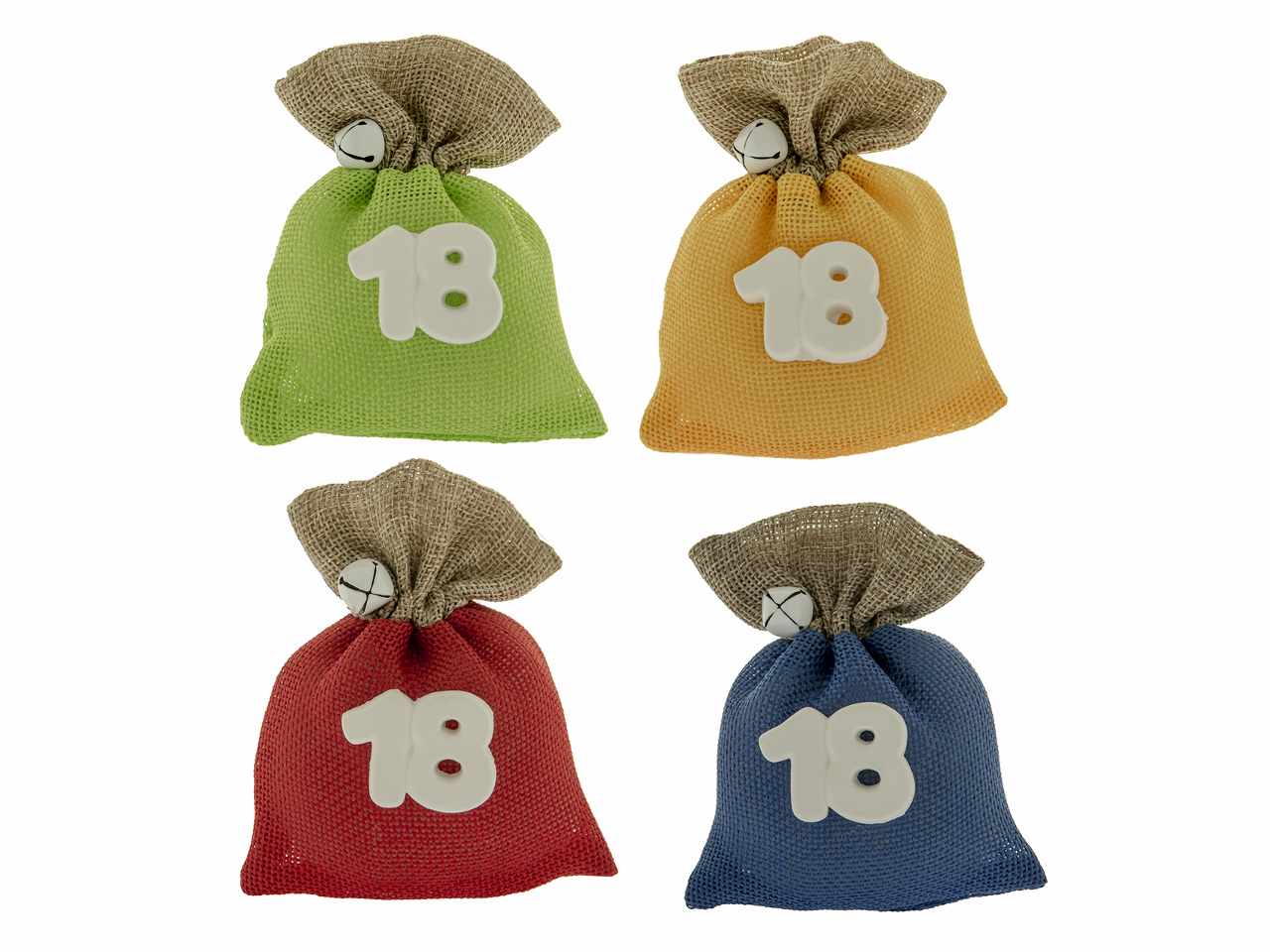 SACCHETTO CON GESSETTO PER 18Â° COMPLEANNO 9X12CM