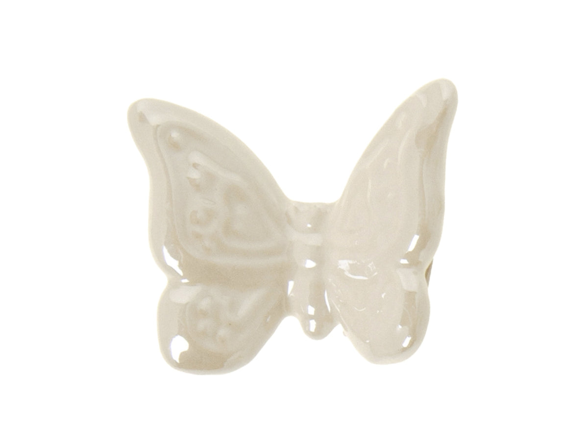 Farfallina magnete in porcellana misura 4cm colore bianco