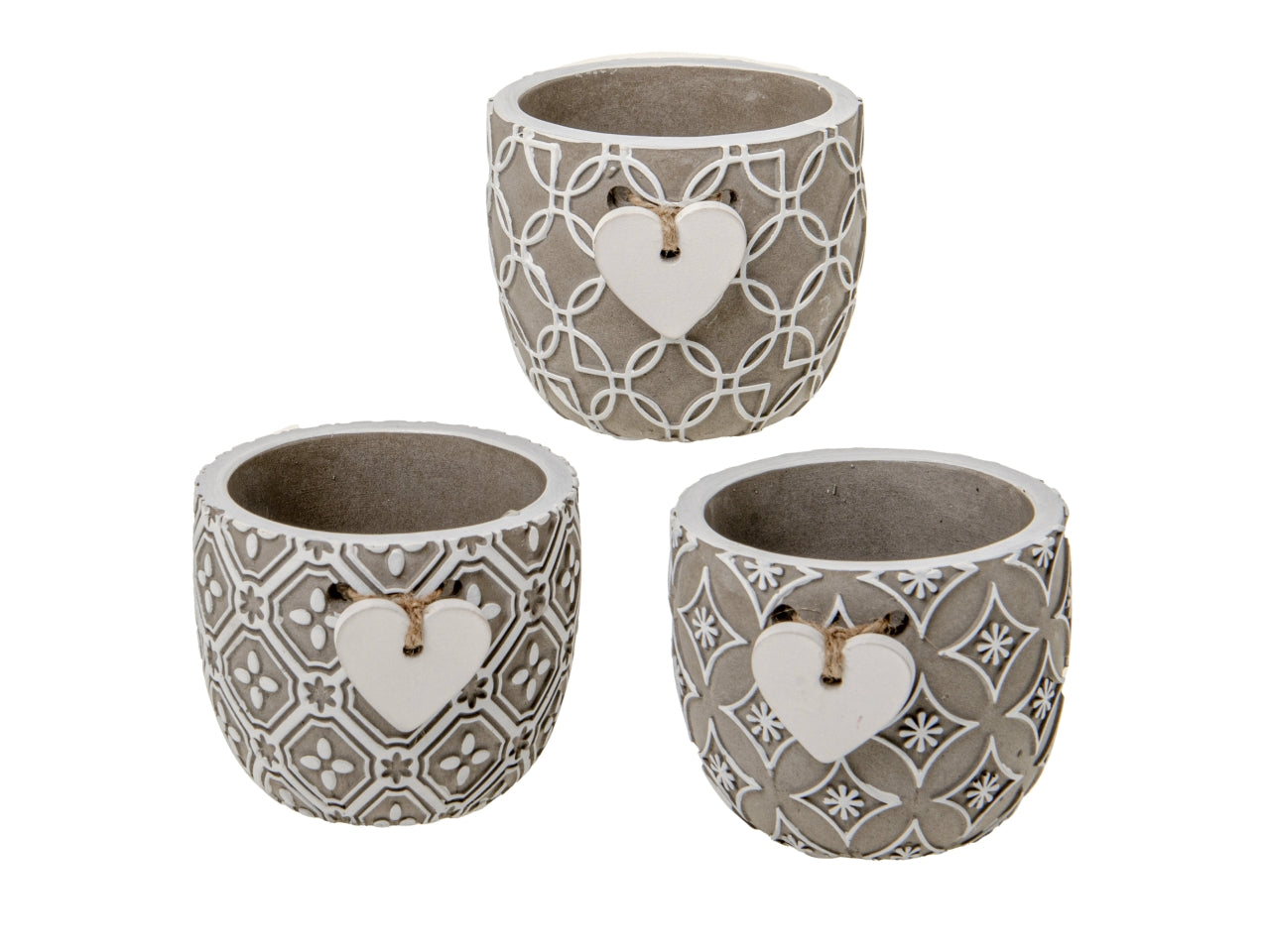 Portapiante in terracotta misura d.7,5xh.6,5cm in 3 assortimenti