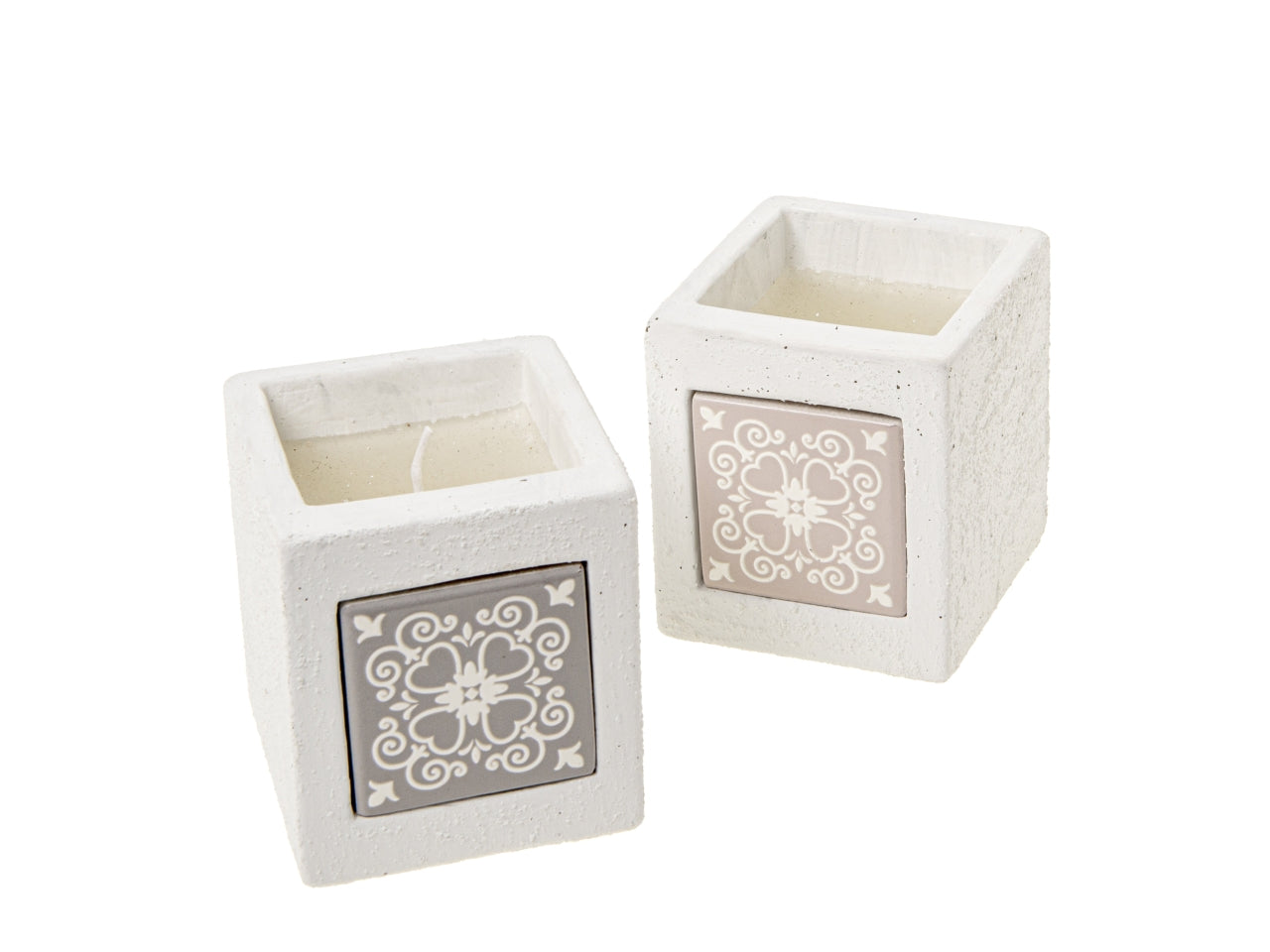 Fioral candela misura 7x8cm in 2 assortimenti