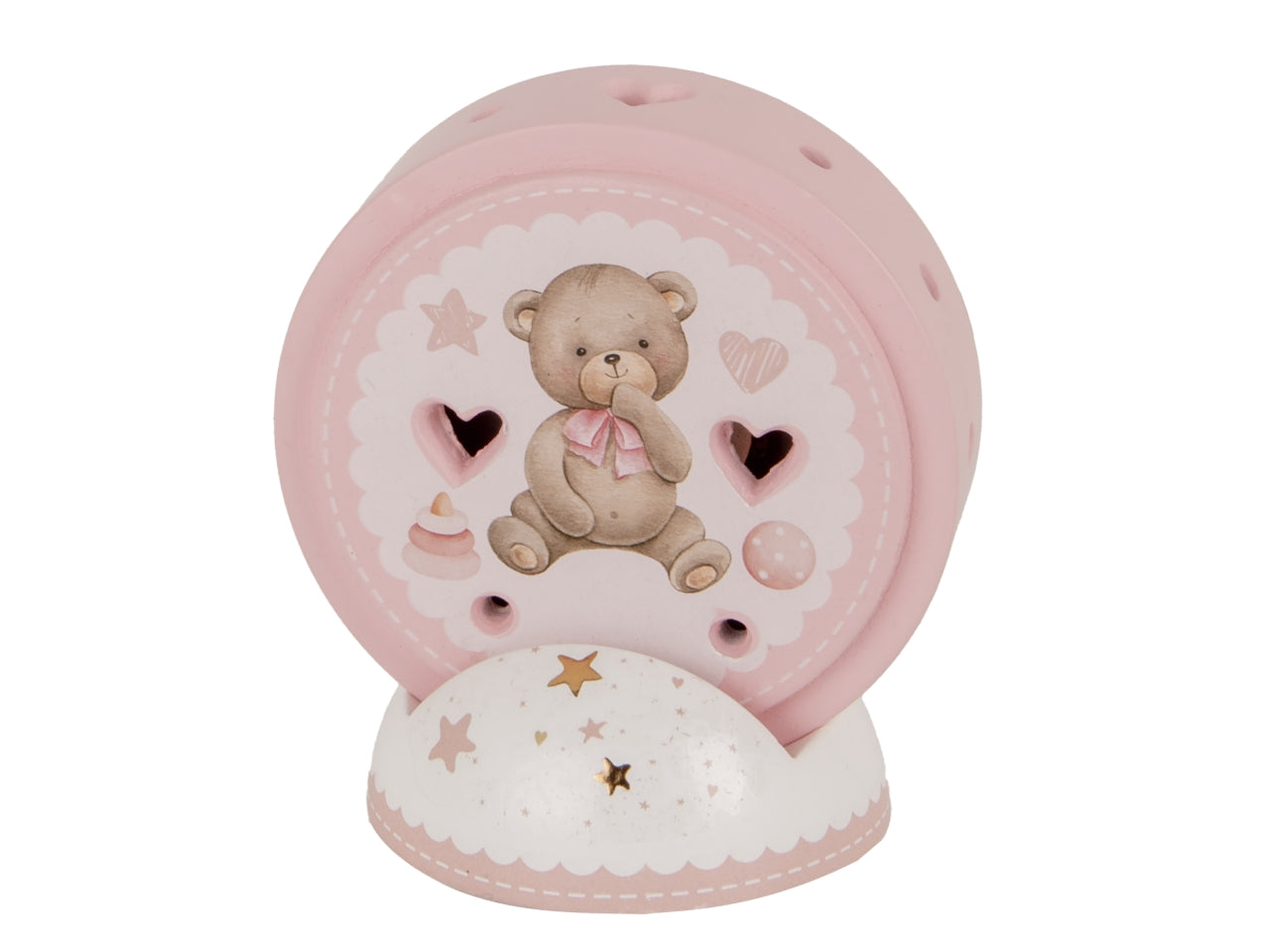 Orsetto led baby rosa in terracotta h.11cm