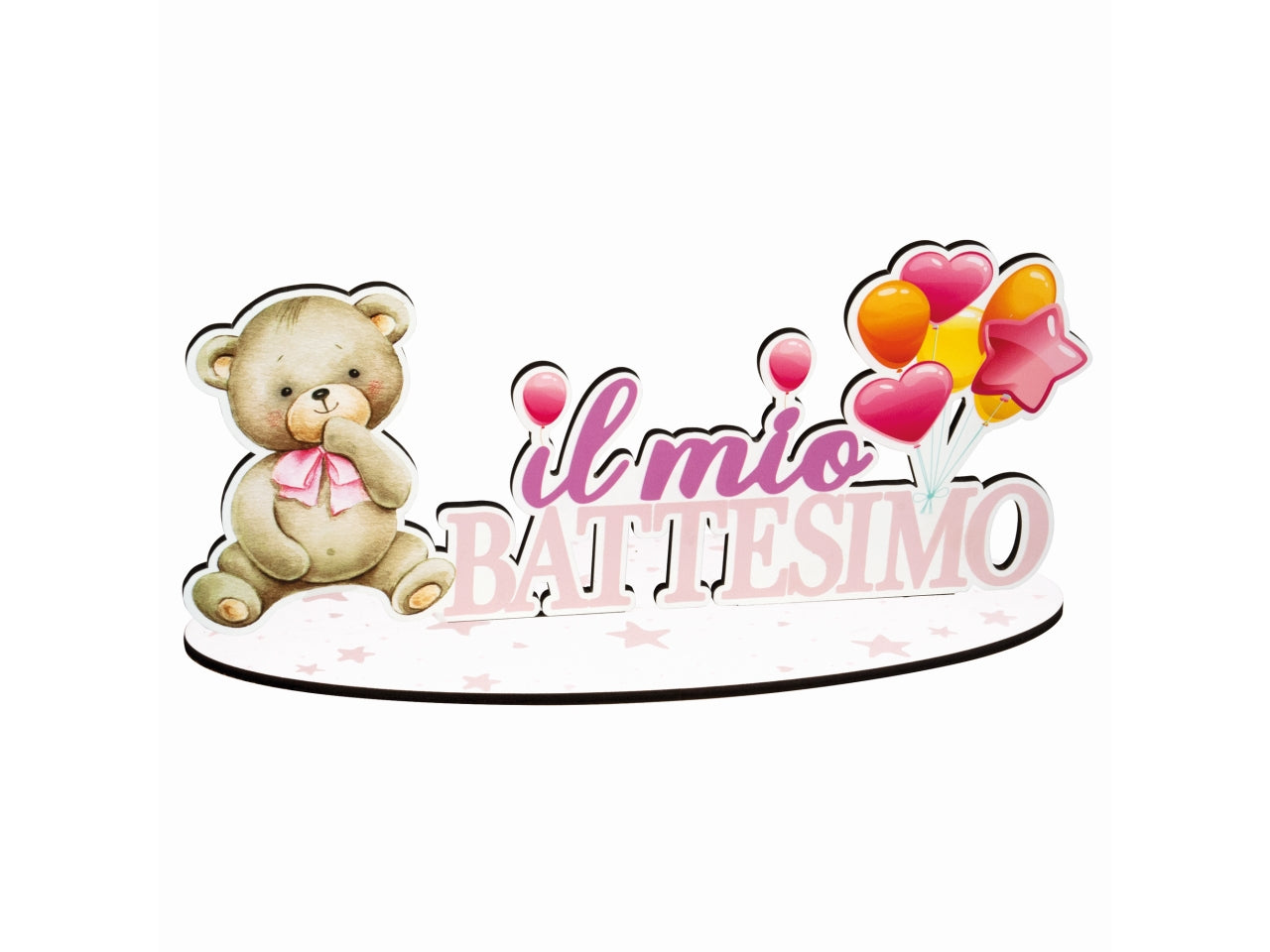 Party battesimo rosa 35xh.16cm