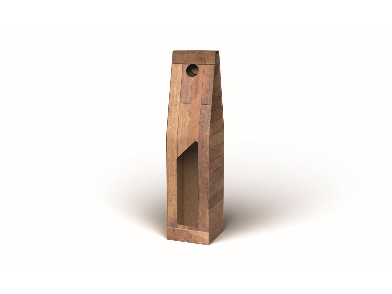 Scatola di cartone porta bottiglie di vino 9x9x38cm per confezioni regalo  stampata effetto legno - confezione per 1 bottiglia