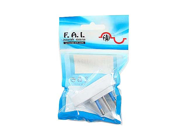 Spina piatta bianca 2p+t10a 250v 8007/f