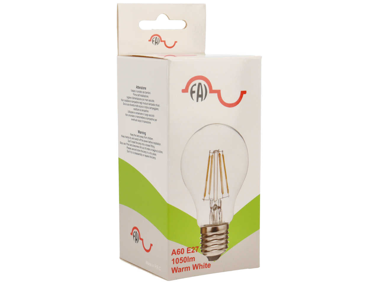 Lampada Led 8W E27 bianco caldo a goccia - Fai srl
