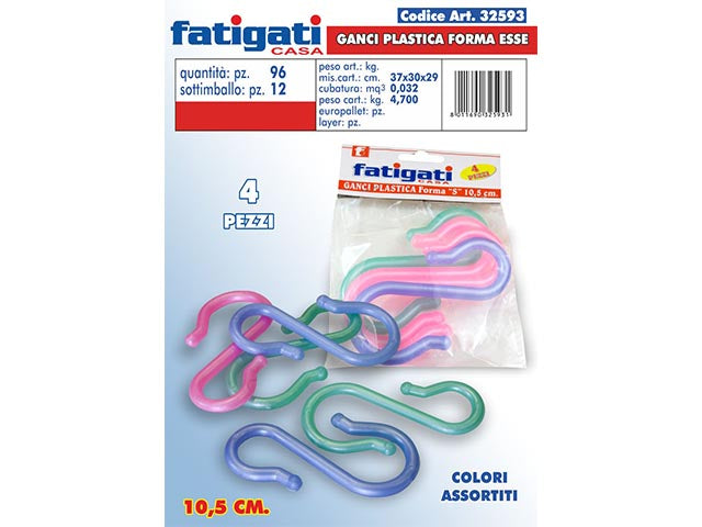 Ganci plast 4 pezzi 10cm 32593