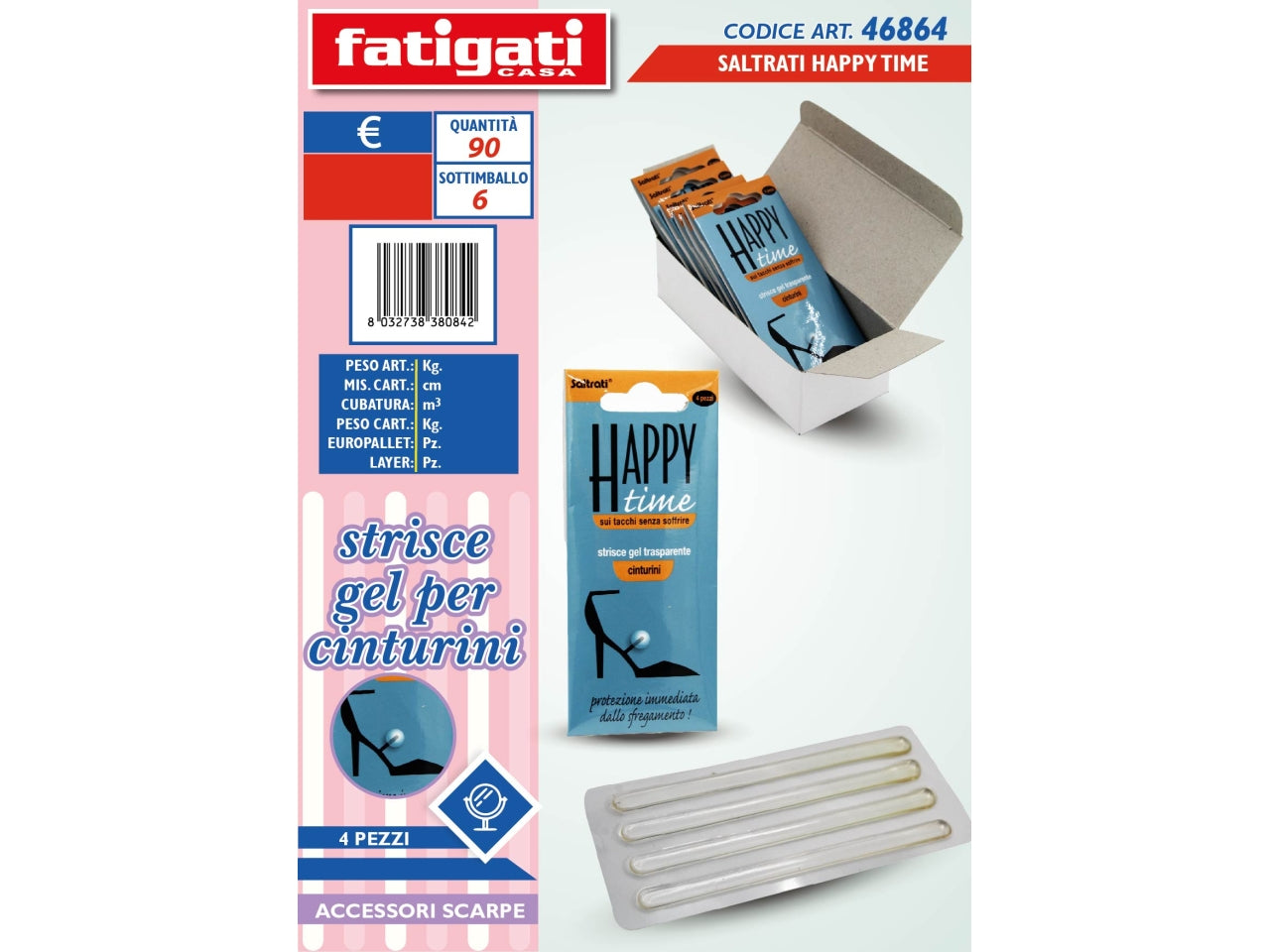 Strisce in gel trasparente per cinturini scarpe donna, 4 pezzi - Fatigati