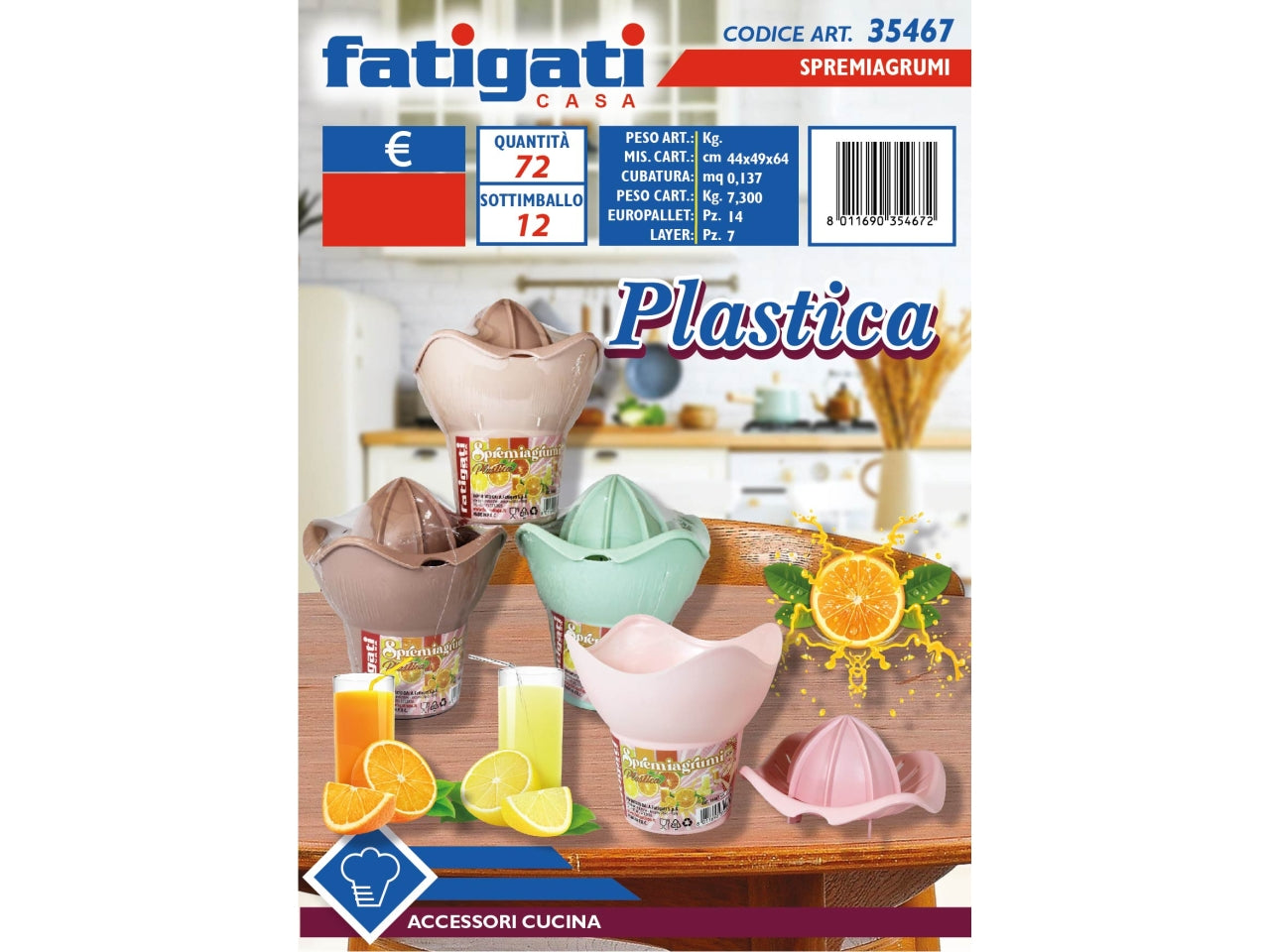 Spremiagrumi in plastica in colori assortiti 15x14 cm - Fatigati