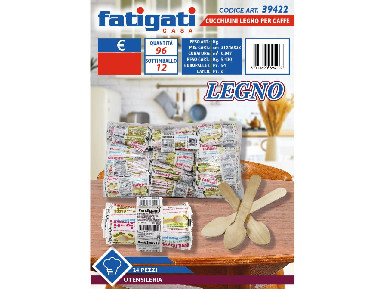 Cucchiaini legno per caffe'