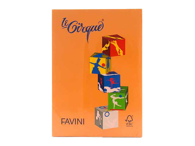 Risma fogli A4 Favini in colore arancione 210x297mm 80gr