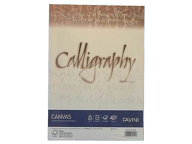 Fogli di carta canvas colore avorio formato A4 200gr - la confezione comprende 50 fogli