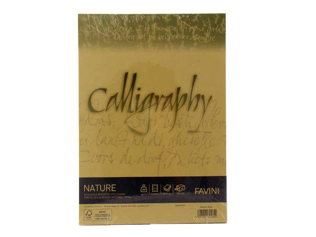 Carta calligraphy nature a4 250gr 21x29,7cm 50 fogli oliva