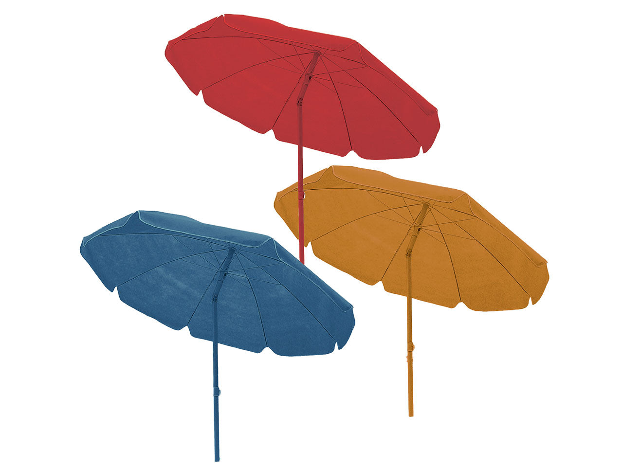 Ombrellone da spiaggia da 180 cm in tnt in 3 colori assortiti con borsa - Fdm Overseas