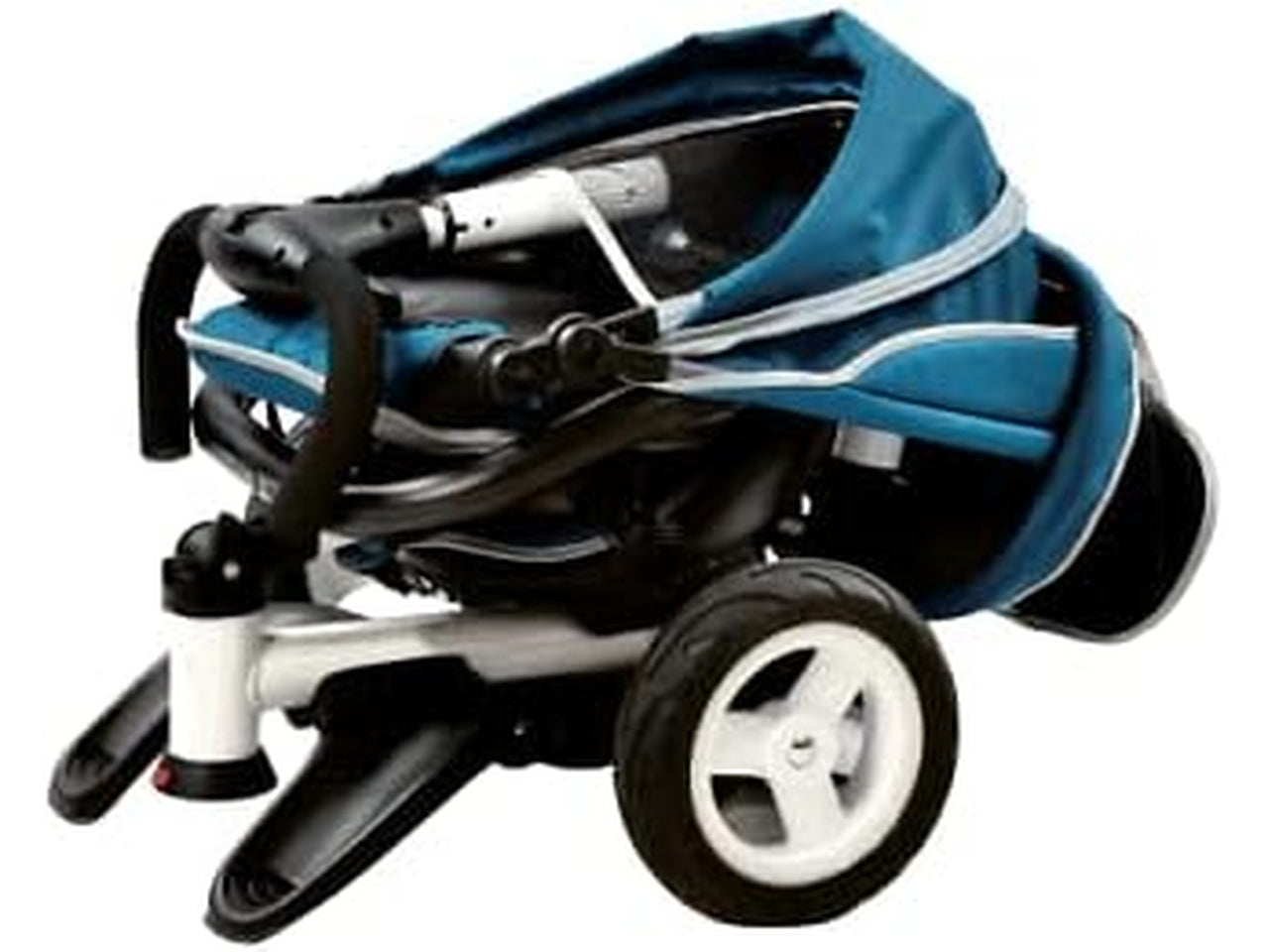 Triciclo Passeggino Evolutivo Pieghevole Con Maniglione Blu