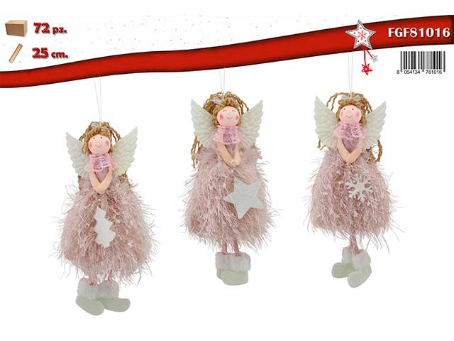Bambolina tessuto 25cm rosa