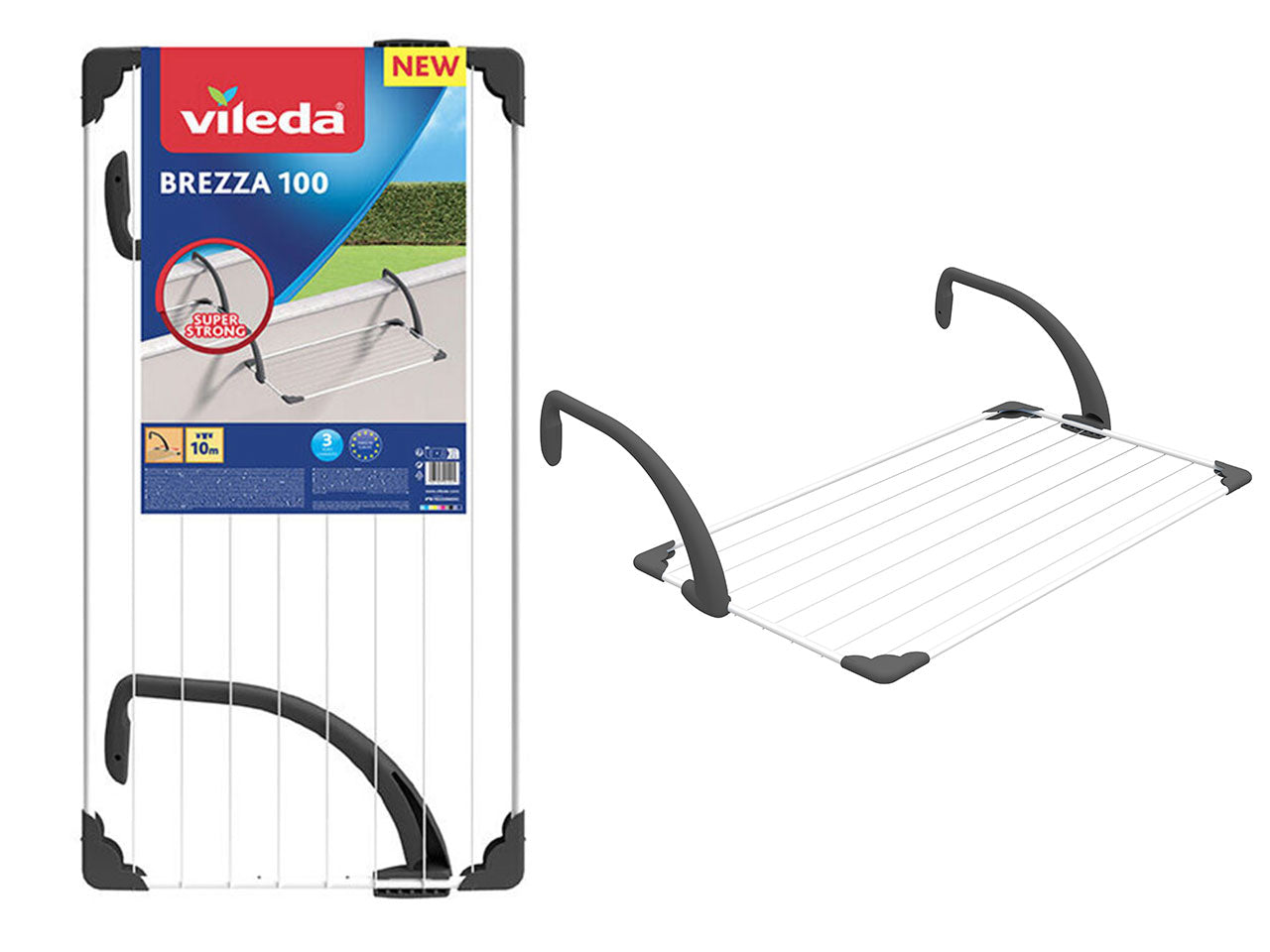 Stendi biancheria Vileda Brezza 100 in acciaio bianco, 10m stenditura