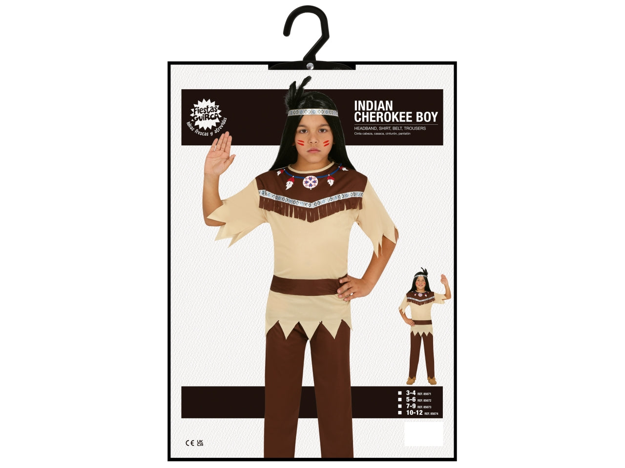 Costume indiano cherokee 7-9 anni