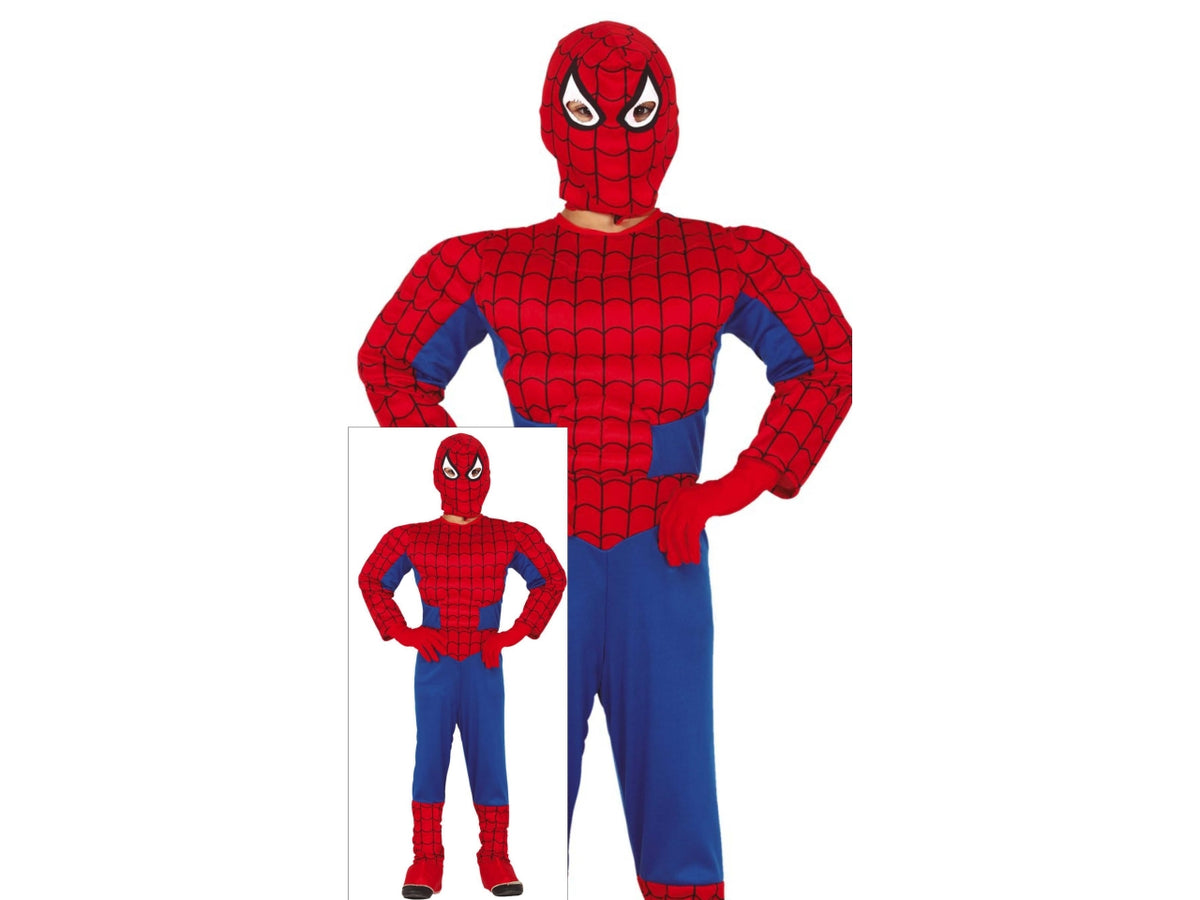 Costume supereroe muscoloso 7-9 anni