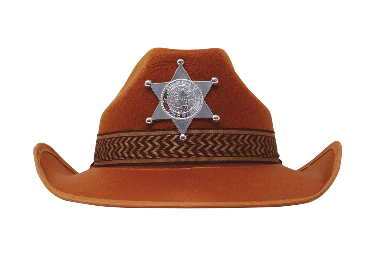 Cappello da sceriffo in feltro marrone