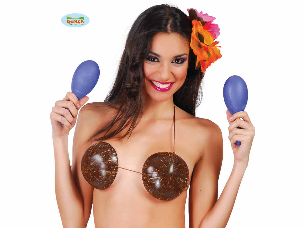 Coppia di maracas in plastica 18cm