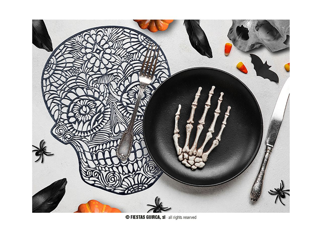 Tovaglietta teschio in pvc 38cm