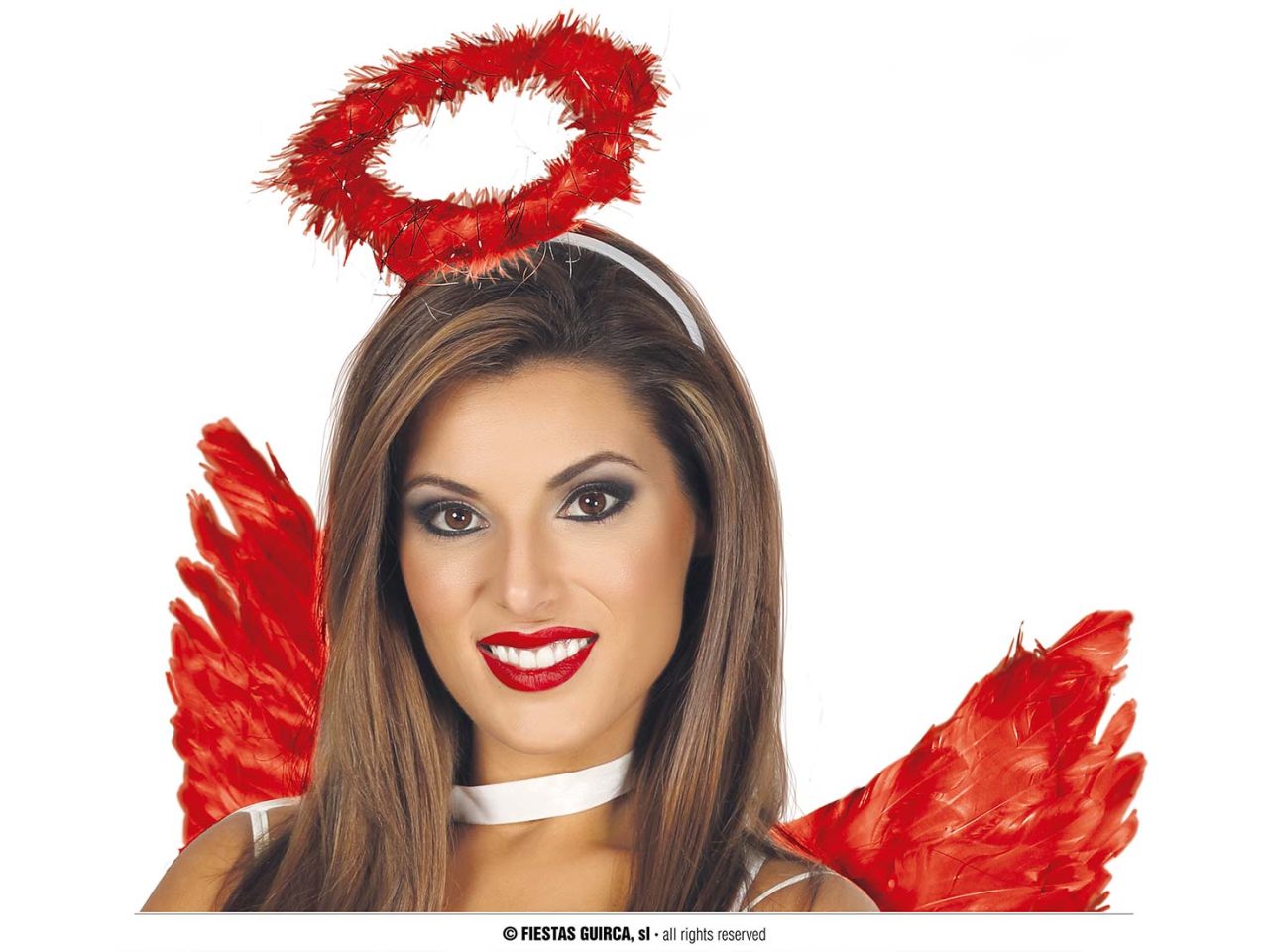 Cerchietto diadema angelo rosso