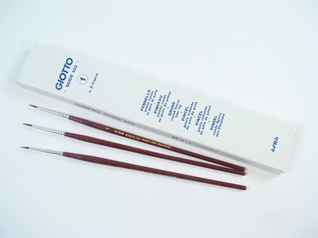 Pennelli Giotto punta tonda in pelo di pony n1 colore manico bordeaux