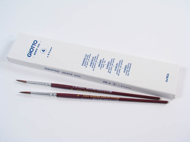 Pennelli Giotto punta tonda in pelo di pony n4 colore manico bordeaux