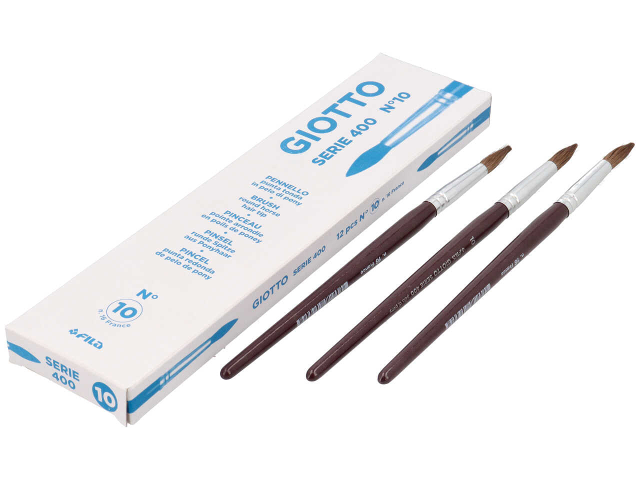 Pennelli Giotto punta tonda in pelo di pony n10 colore manico bordeaux