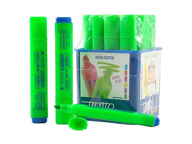 Evidenziatore verde fluo dimensione tratto 1-5mm 20 pezzi