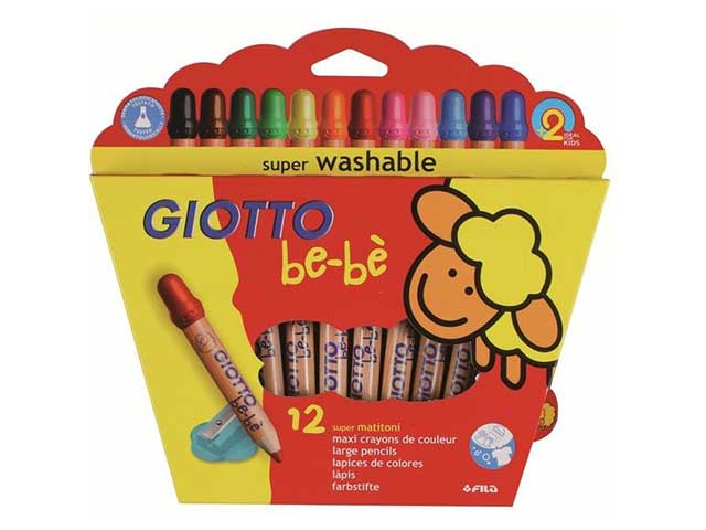 Giotto BebÃ¨ matitoni da 12 colori e temperino