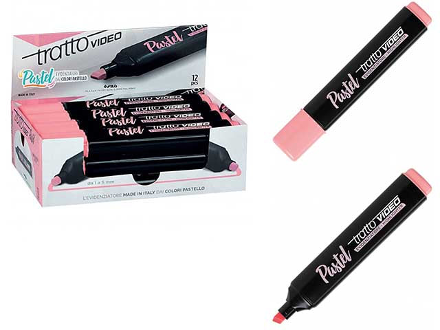 Evidenziatore rosa pompelmo dimensione tratto 1-5mm 12 pezzi