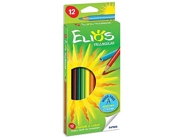 Matite colorate triangolari fusto uguale alla mina wood free colori assortiti D 3.3 mm Fila