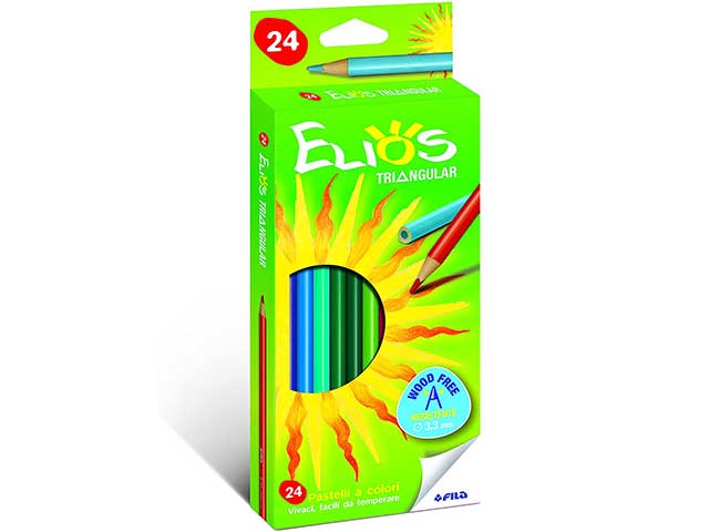 Pastelli triangolari fusto uguale alla mina wood free colori assortiti D 3.3 mm Giotto