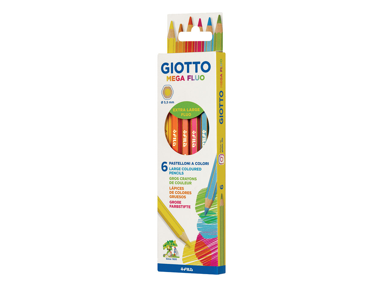 Pastelli giotto mega 6pz fluo 225700