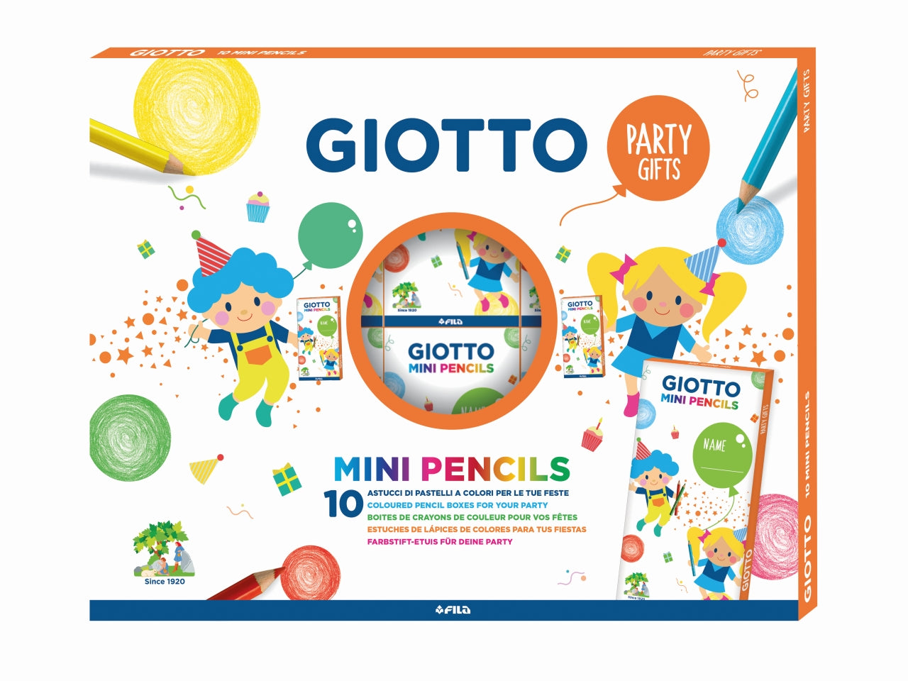 Giotto Party Gift, Set Pastelli per feste di compleanno, 3 +