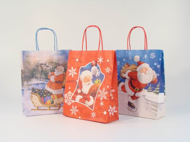 Shopper natalizia in carta 23x10x29cm assortite