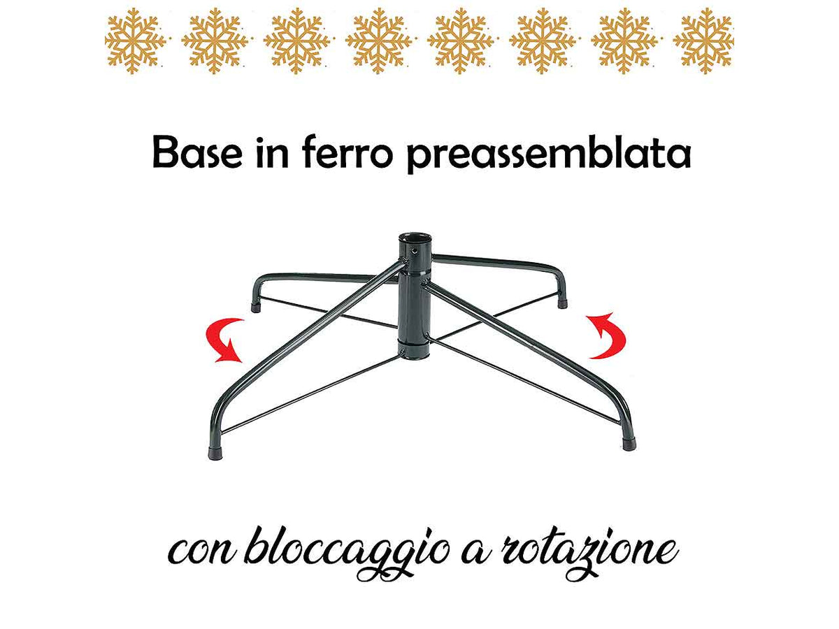 Albero di natale New Tiffany 150cm d.86cm 438 rami montaggio a gancio pvc