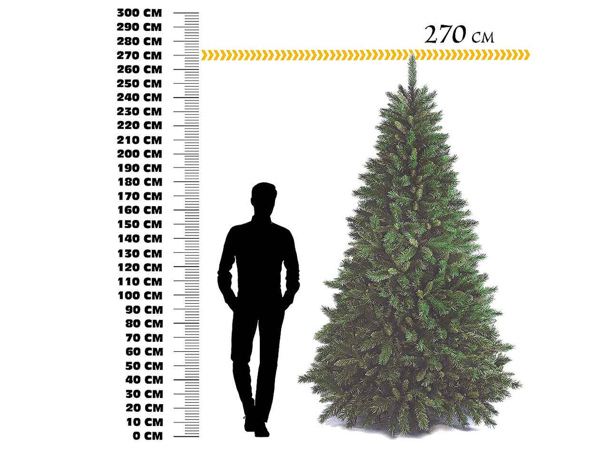 Albero di natale New Tiffany 270cm d.165cm 2243 rami montaggio a gancio pvc $