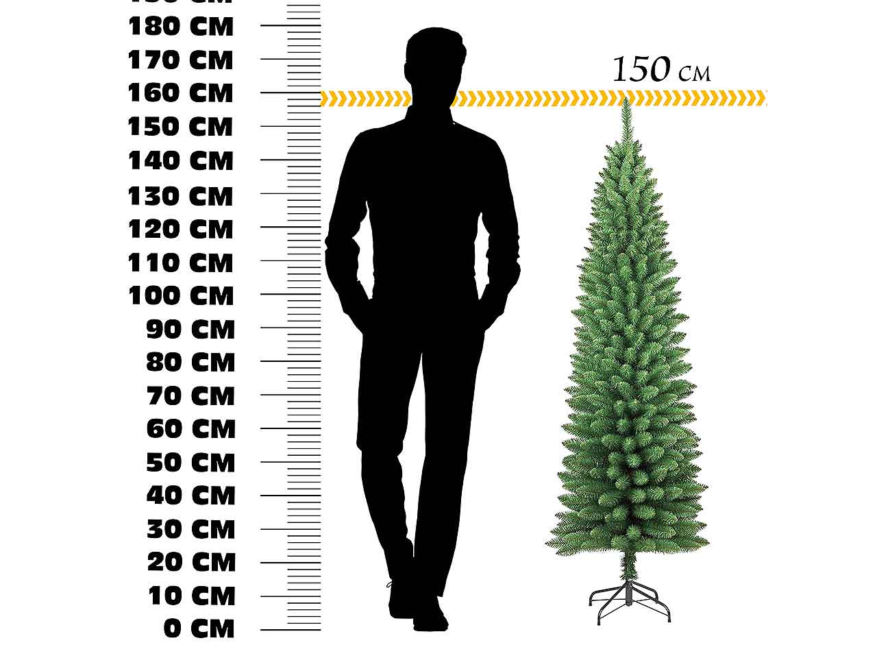 Albero silvestre 150cm 278 rami diametro 50cm montaggio pencil