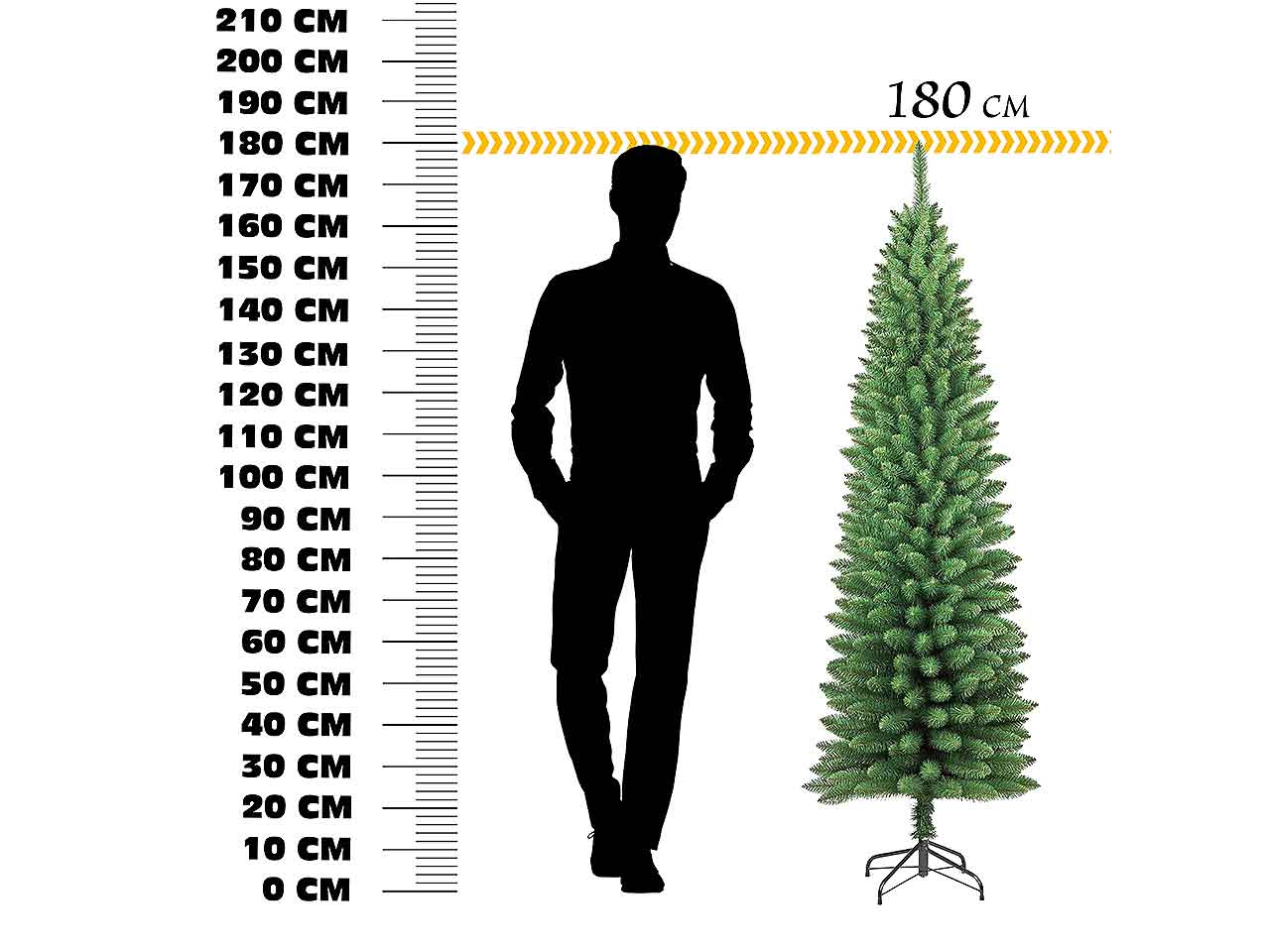 Albero silvestre 180cm 326rami diametro 55cm montaggio pencil