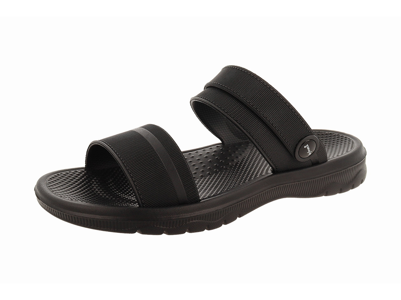 Ciabatta Lipari a fascia con chiusura cinturino nero e blu per uomo in pvc, taglie dalla 40 alla 45